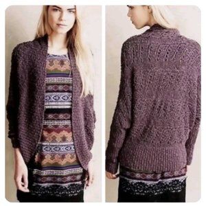 MOTH Anthropologie Purple Amherst Cocoon Knit Cardigan Large